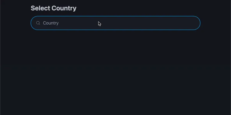 Country selection with reactive state